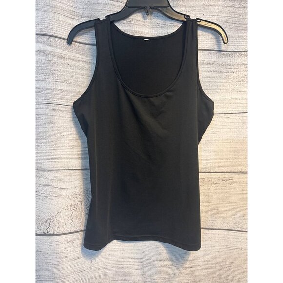 Black Sleeveless Tank Top Lightweight Stretchy Fabric XL - Picture 1 of 3